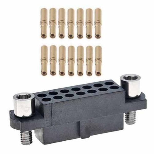 Harwin Board Connector, 26 Contact(S), 2 Row(S), Female, 0.079 Inch Pitch, Crimp Terminal, M2X0.4, Black M80-4812605